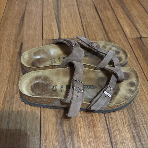 Birkenstock Women’s Sandals Size 37 Brown Double Strap US Size 7 - Picture 3 of 10